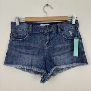 ABOUND Blue Distressed Denim Jeans Mini Shorts Womens Size 25 NWT